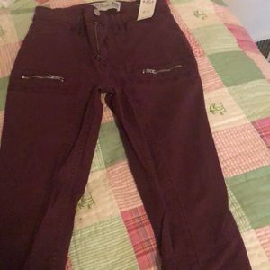 Abercrombie & Fitch super skinny maroon jeans